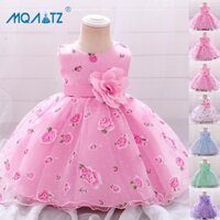 Mqatz Mùa Hè Dễ Thương Hoa Lớn Lễ Rửa Tội Đầu Tiên Sinh Nhật Đầm Cho Bé Gái Trắng Hồng Công Chúa Đầm Dự Tiệc Trang Phục Trẻ Em Không Tay 0-2 Năm L619XZ