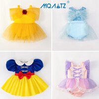 Mqatz Newoben Romper 1st Sinh Nhật Cho Bé Gái Quần Áo Belle Công Chúa Váy Cosplay Christening Quần Áo APF01