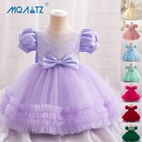 Mqatz Sơ Sinh Lông Tơ 1 Năm Sinh Nhật Cho Bé Gái Quần Áo Cưới Công Chúa Tutu Váy bé gái Christening Đảng Bóng Áo LAL61