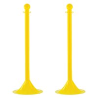 Mr. Chain Stanchion, Yellow, 41-Inch Height, 2-Inch Diameter Pole, Pack of 2 (91502-2)