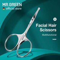 MR.GREEN Lông Mặt Cắt Kéo Tròn Thép Không Gỉ Chuyên Dụng Ria Mép Lông Mũi Râu Lông Mày Cắt Tỉa Lông Mi