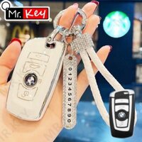 [Mr.key] Vỏ chìa khóa điều khiển từ xa ô tô TPU lấp lánh bằng kim cương lấp lánh cho BMW X1 X3 X5 X6 X7 Series F10 F11 F20 G20 G30 F15 F16 F30 Keychai accessorie dành cho phụ nữ