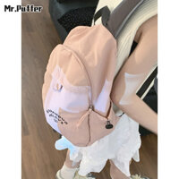Mr.puffer Túi vải nylon thông thường phong cách mới ba lô đa năng đơn giản ba lô du lịch sức chứa lớn