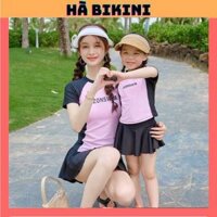 Ms 087 Bikini nữ đồ bơi cặp MẸ & BÉ 2 mảnh phối váy kín đáo dễ thương [ 10-65kg ] HÀ BIKINI
