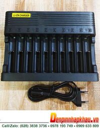 MS-10810A, Máy sạc Pin Lithium Li-ion với 10 Khe sạc (sạc 1-10 pin 18650, 18500, 16340, 14500, 10440,v,v..)