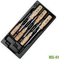 MS-41 bộ tua vít cán gỗ 6 cây trong khay nhựa cho tủ dụng cụ
