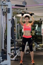 MS 60031 - Bộ đồ quần áo nữ GYMDI tập thể thao fitness, zumba, gym, yoga, aerobic áo cam cách điệu
