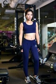 MS 60043 - Bộ đồ quần áo nữ GYMDI tập thể thao fitness, zumba, gym, yoga, aerobic cotton tím than