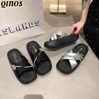 Ms. Dép xỏ ngón nữ có vòng ngón chân - Điểm nhấn giữa gót & kim cương giả