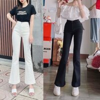 [MS022] Quần ống loe kaki jean co giãn - Quần kaki ống loe lưng cao form đẹp