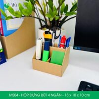 MS04 - Hộp đựng bút 4 ngăn đa năng bằng giấy carton - Kệ đựng bút để bàn