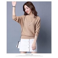 MS089 Áo len cánh dơi cổ thuyền sang trọng z