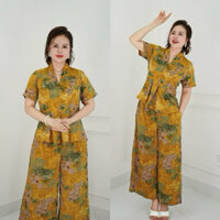 MS30, SÉT ĐỒ BỘ NỮ MẶC NHÀ TRUNG NIÊN CÁCH ĐIỆU, ĐỒ BỘ CHO MẸ, BÀ, ÁO KIỂU, QUẦN ỐNG RỘNG, CHẤT LỤA NHẬP CAO CẤP BELLA