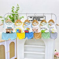 [MS61] Combo 5 Bộ (Tặng 1 Bộ) Ba Lỗ Thun Tăm Lạnh Cho Bé Gái Bé Trai In Hình Đáng Yêu 4-15Kg