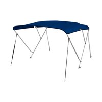 MSC 3 Bow Bimini Top Boat Cover with Rear Support Pole and Storage Boot, Color Gray,Pacific Blue,Burgundy,Navy,Beige,Forest Green,White,Black,Teal ...