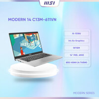 MSI Laptop Modern 14 C13M-611VNIntel i5-1335UIris Xe Ram 16GB512GB SSD14 FHD, 60Hz, 45 Hàng chính hãng