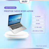 MSI Laptop Văn phòng Cao cấp Prestige 14Evo B13M-401VN|i5-13500H|Iris Xe|DDR5 16GB|512GB|14"WUXGA,60Hz,100%