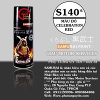 Msu - S140 _ Chai Sơn Xịt Sơn Xe Máy Samurai S140 _Celebration Red _ Màu Đỏ Rực Suzuki Shop Uy Tín , Giao Nhanh , Giá Rẻ