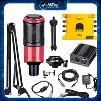 MT MAX [Tặng full kiện + nguồn 48v] Combo livestream thu âm karaoke cao cấp micro K320 sound card XOX K10 Jubilee bảo hà