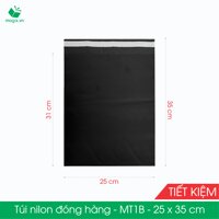 MT1B - 25x35 cm - Túi nilon gói hàng - 500 túi niêm phong đóng hàng - Đen