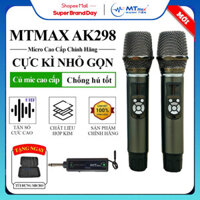 [MTMAX Official] Micro Không Dây Karaoke MTMAX AK298, Mạch Chống Hú Cao Cấp, Tích Hợp Điều Chỉnh Echo Ngay Trên Mic