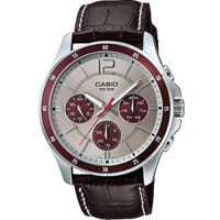 MTP-1374L-7A1VDF | Đồng Hồ Casio | Nam | Dây Da | 6 Kim | Chống Nước WR50M