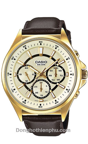 Đồng hồ nam dây da Casio MTP-E303GL - màu 1A, 9A