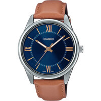 MTP-V005L-2B5 | Đồng Hồ Casio | Nam | Dây Da Màu Nâu | Mặt Số La Mã | Chống Nước
