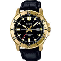 MTP-VD01GL-1EVUDF | Đồng Hồ Casio | Nam | Dây Da | Viền Mạ Vàng | WR50M