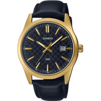 MTP-VD03GL-1A | Đồng Hồ Casio | Nam | Dây Da | Viền Mạ Vàng | 3 Kim | Chống Nước