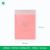 MTS0AH - 16x14cm - COMBO 100 TÚI GÓI HÀNG CHỐNG SỐC BỌC BÓNG KHÍ MÀU HỒNG PASTEL