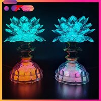 [MTS_S6] Đèn thờ hoa sen sáng chân-ngọn, trang trí tủ thờ, Thờ phật, thờ Quan âm.