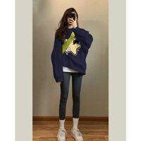 [MTT Chọn Hàng Giảm Giá] [95% Đánh Giá Tích Cực] Áo Sweatshirt Cổ Tròn 100% Cotton MAOYOU cho Phụ Nữ Mùa Xuân 2024 Kiểu Hàn Quốc Lười Lỏng Tay Dài