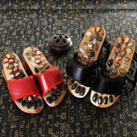 [MTT lựa chọn bán chạy] Giày massage đế bằng đá cuội, giày nam nữ tại nhà, dép massage huyệt đế chân gia dụng, Dép bấm huyệt bằng gỗ