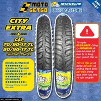 [MTVV] CẶP VỎ LỐP xe máy MICHELIN CITY EXTRA 70/90-17 & 80/90-17 TL Không Ruột Dream Wave FU Sirius Cub END