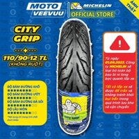 [MTVV] Vỏ lốp xe máy MICHELIN City Grip 110/90-12 Zoomer X Free Go Scoopy Genio Lead 110 90 12 END