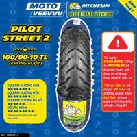 [MTVV] Vỏ lốp xe máy MICHELIN 100/90-10 TL Pilot Street 2 END