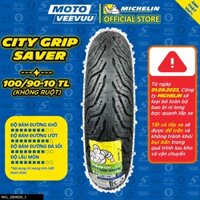 [MTVV] Vỏ lốp xe máy MICHELIN 100/90-10 TL CITY GRIP SAVER END