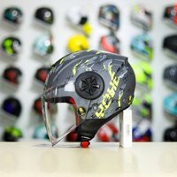 Mũ 3/4 Yohe 851 Camo Xanh Vàng Neon Nhám