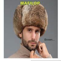 Mũ ấm áp chống gió mùa đông MAFILOP, Mũ Cotton dày ấm áp, Mũ trượt tuyết giả tóc thỏ chất lượng cao mùa đông