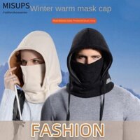 Mũ ấm áp MISUPS, Mũ dệt kim sang trọng bảo vệ tai, Mũ trùm đầu dày chống gió đi xe đạp