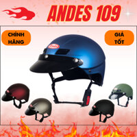 Mũ bảo hiểm 1/2 Andes 109 - Tháo lót vệ sinh dễ dàng - Bảo hành 12 tháng