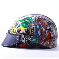 Mũ Bảo Hiểm 1/2 Đầu CHITA HELMETS CT31 Tem Sơn Nhúng