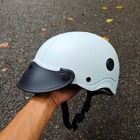 Mũ Bảo Hiểm 1/2 Đầu Napoli N88 lưỡi trai mềm màu TRẮNG, nón nửa đầu New lớp đệm lót và lỗ thông gió (FreeSize 53-57cm)