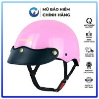 MŨ BẢO HIỂM 1/2 ĐẦU SƠN HỒNG PHẤN BÓNG BLUE SEA A104 CHÍNH HÃNG