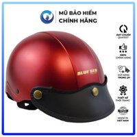 Mũ bảo hiểm 12 Nửa đầu BLUE SEA - Nhựa ABS Nguyên sinh - Sơn Nhám - A104 - FREESIZE - Chính hãng - Đỏ Đô Mờ