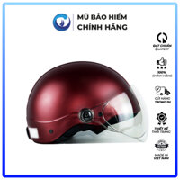 Mũ bảo hiểm 12 Nửa đầu BLUE SEA - Nhựa ABS Nguyên sinh - Kính - SƠN NHÁM - A104K - FREESIZE - Chính hãng - Đỏ Đô Mờ