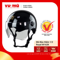 Mũ Bảo Hiểm 1/2 Royal M162K Có Kính Chính Hãng, Nón Bảo Hiểm An Toàn Cho Nam Nữ Đi Xe Máy | Vua Mũ Store