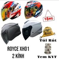 MŨ BẢO HIỂM 2 KÍNH 3/4 ROYCE  XH01