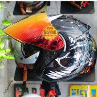 Mũ bảo hiểm 3/4 2 Kính KLT tem VENOM nhiều màu kính